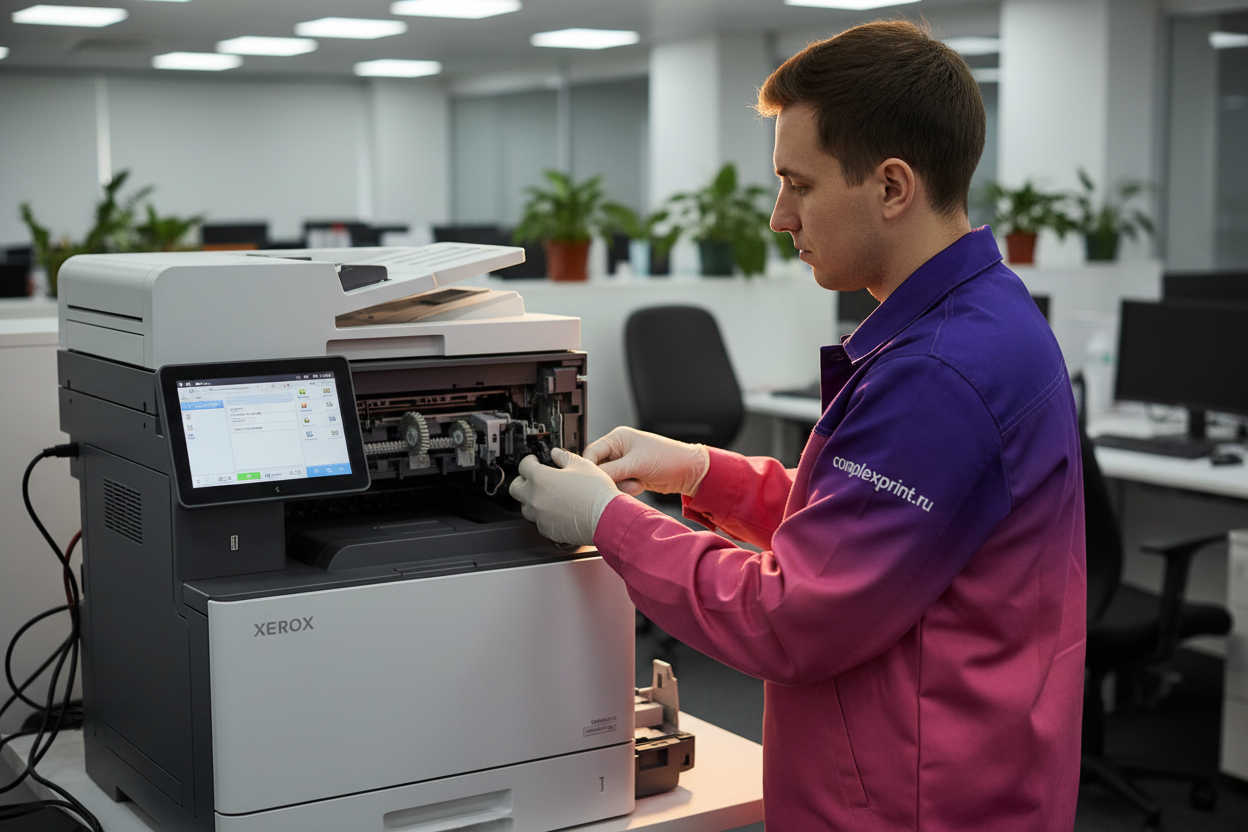 Мастер ComplexPrint ремонтирует принтер Xerox WorkCentre с оригинальными запчастями