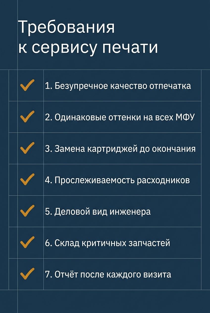 Чек-лист: требования компаний с госконтрактами к сервису печати