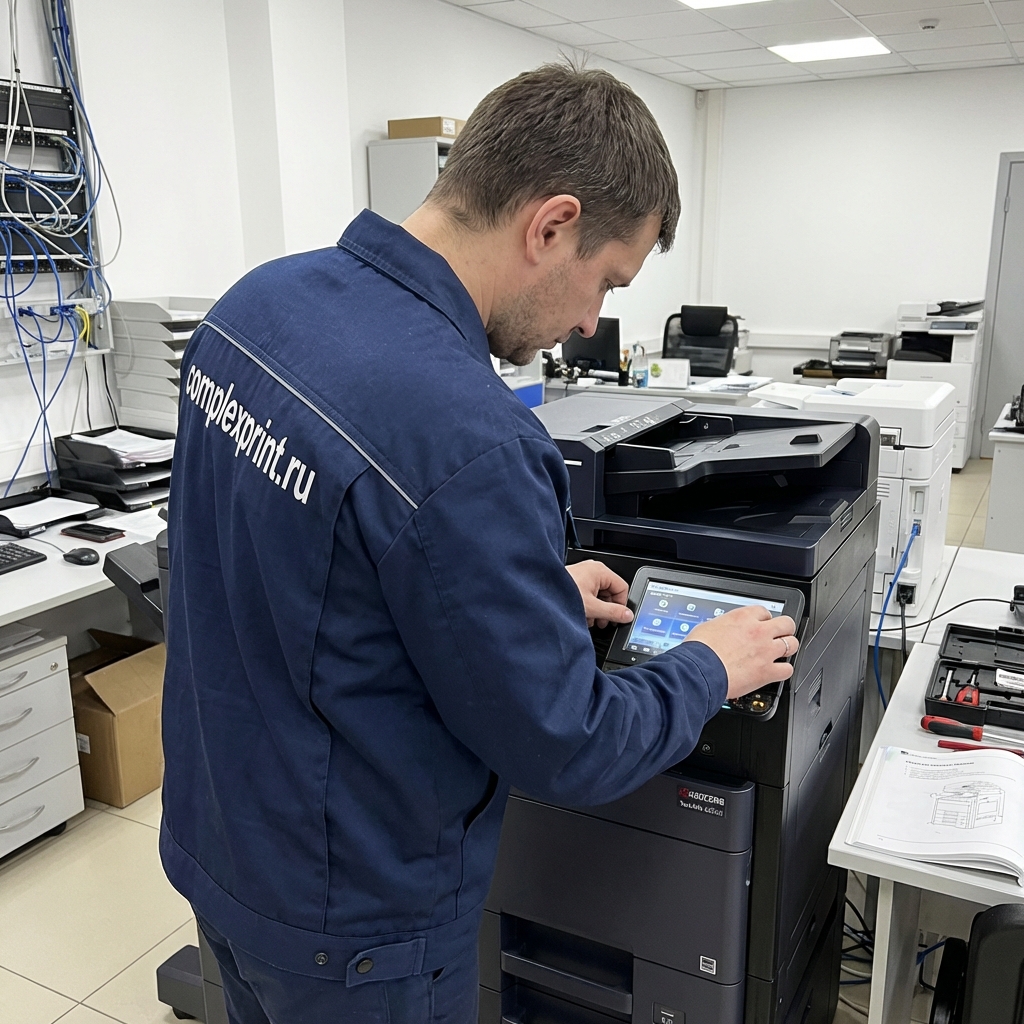 Мастер обслуживает МФУ Kyocera на месте  простой ремонт делается в офисе клиента